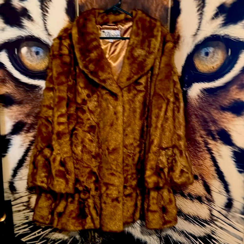 NWOT SOFT BROWN FAUX FUR WITH HAT